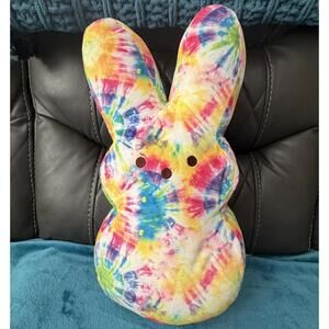 NWOT Peeps 17” Tie-Dye Bunny Plush Pillow